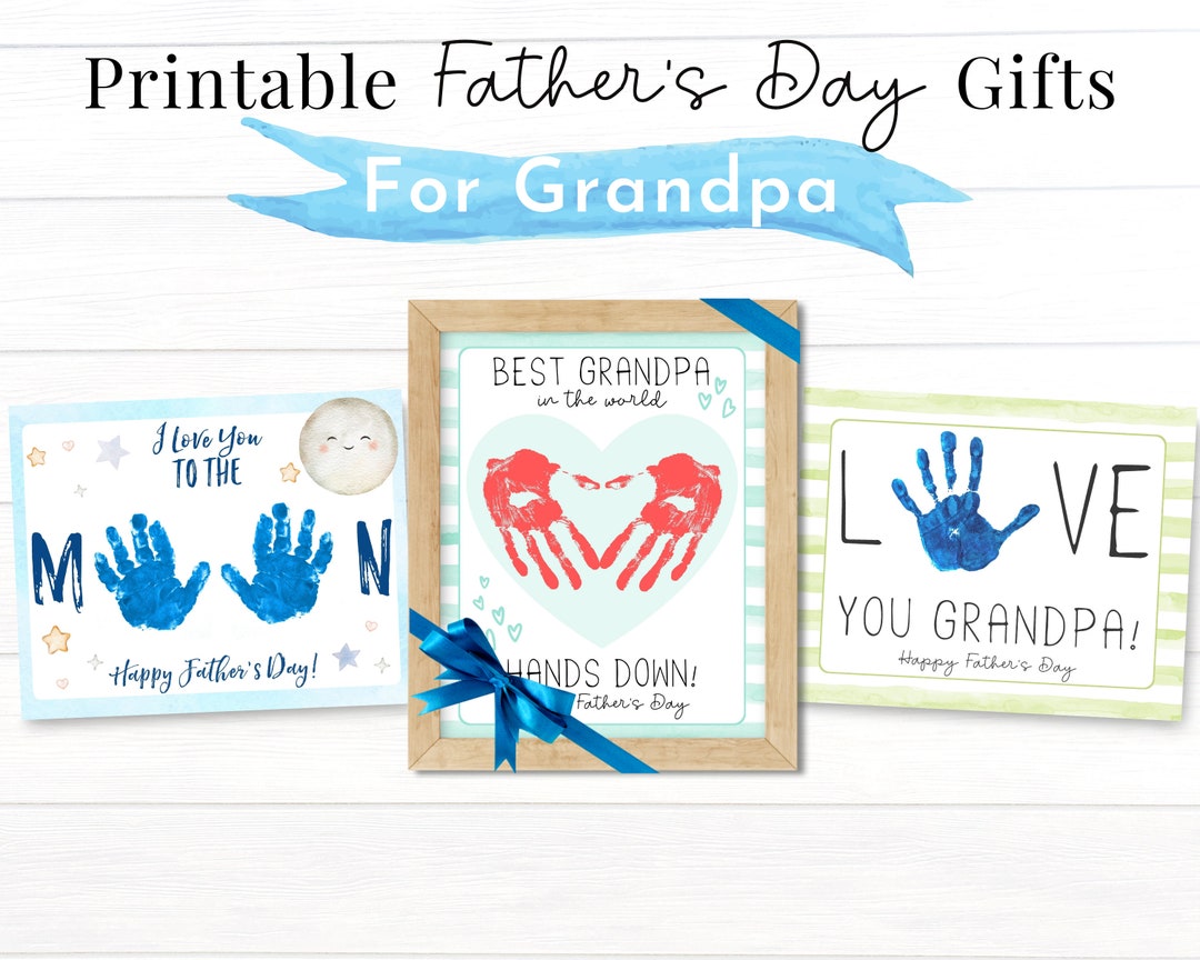 Fathers Day Grandpa Card Template, Unique Sentimental Handprints From ...