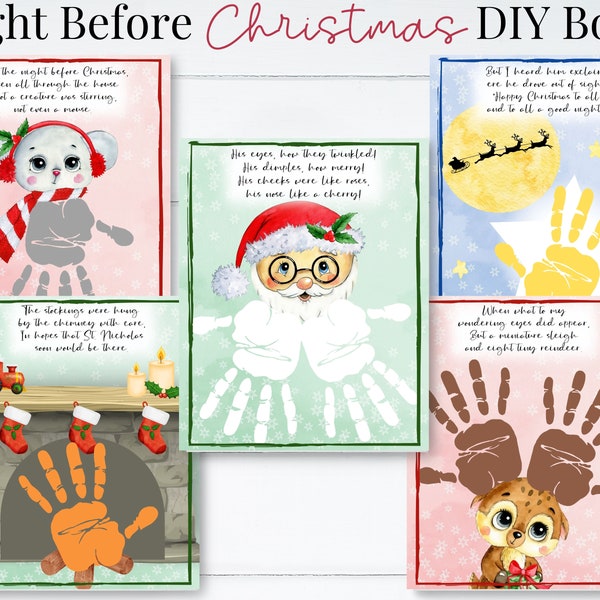 Personalized Night Before Christmas Book for Kids, DIY Christmas Gift Craft for Toddlers, Baby's First Christmas Eve Tradition