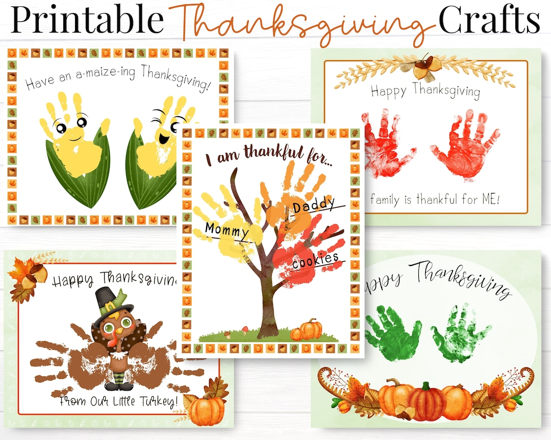 Thanksgiving Crafts for Kids, Printable Handprint Art Activities Set, Toddler Thanksgiving Cards - Etsy thanksgiving-crafts-for-kids-printable-handprint-art-activities-set-toddler-thanksgiving-cards-etsy