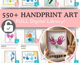 550+ utskrivbara handavtryck och fotavtryck, komplett butikspaket (digital nedladdning) av Hola Sunshine Designs