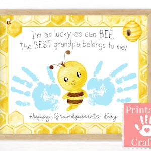 Meilleur cadeau de grand-père personnalisé, artisanat d'empreinte de main de la fête des grands-parents, carte de grand-père de petits-enfants