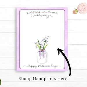 Mothers Day Crafts for Kids Printable, Preschool Gift for Mom, Handprint Flowers Bouquet, Card from Toddler, Fast Digital Download image 2