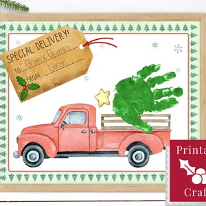 Regalos de Navidad para abuelos, Tarjetas de Navidad imprimibles con huellas de manos de niños, Regalo personalizado