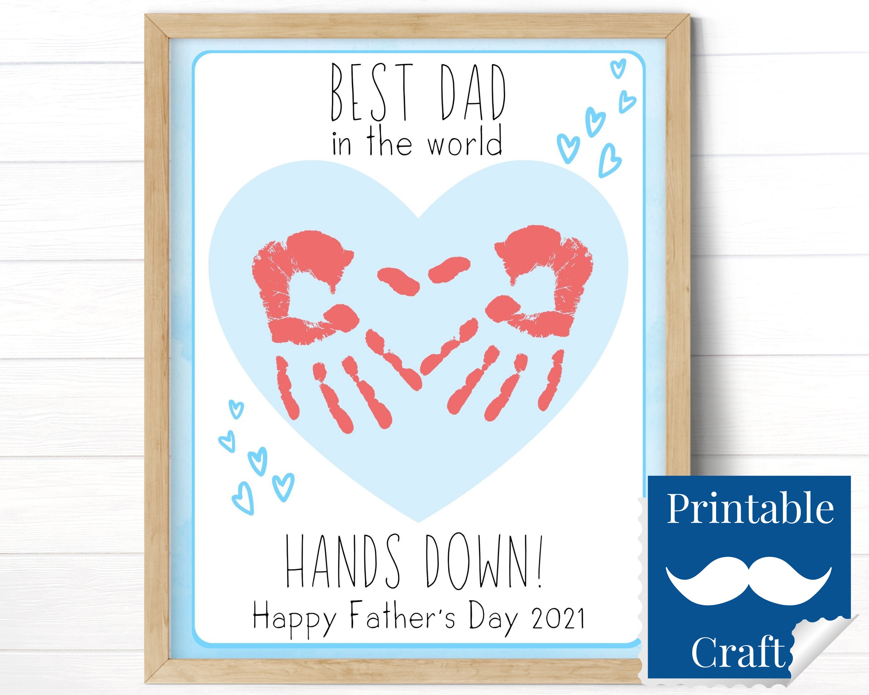 Father's Day Gift, Best Dad In The World Hands Down Printable Han…