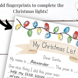Dear Santa Letter Printable for Kids, Letter to Santa Printout Page ...