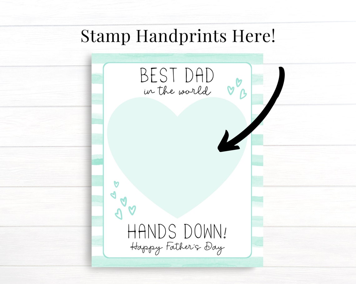 Best Dad in the World Hands Down Printable Father's Day - Etsy