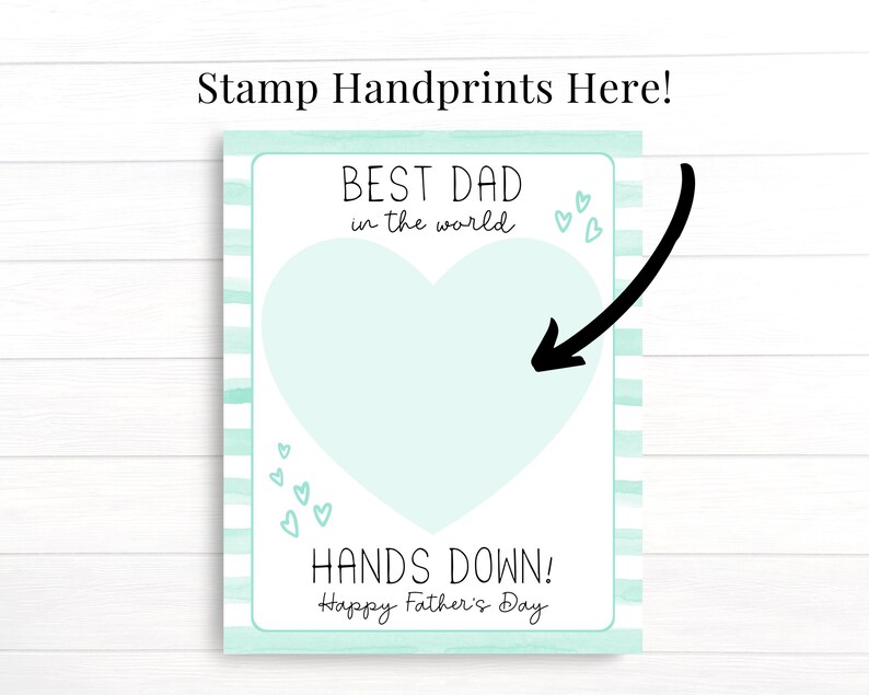 Best Dad in the World Hands Down Printable Father's Day - Etsy