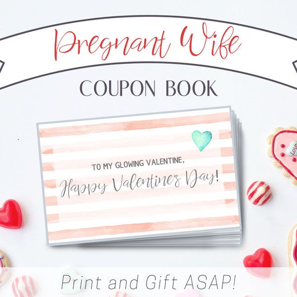 Valentine's Day Gift from Husband or Boyfriend, Pregnant Wife Girlfriend Gift, Coupon Book, Love Coupons Personalized Gift, Instant Download