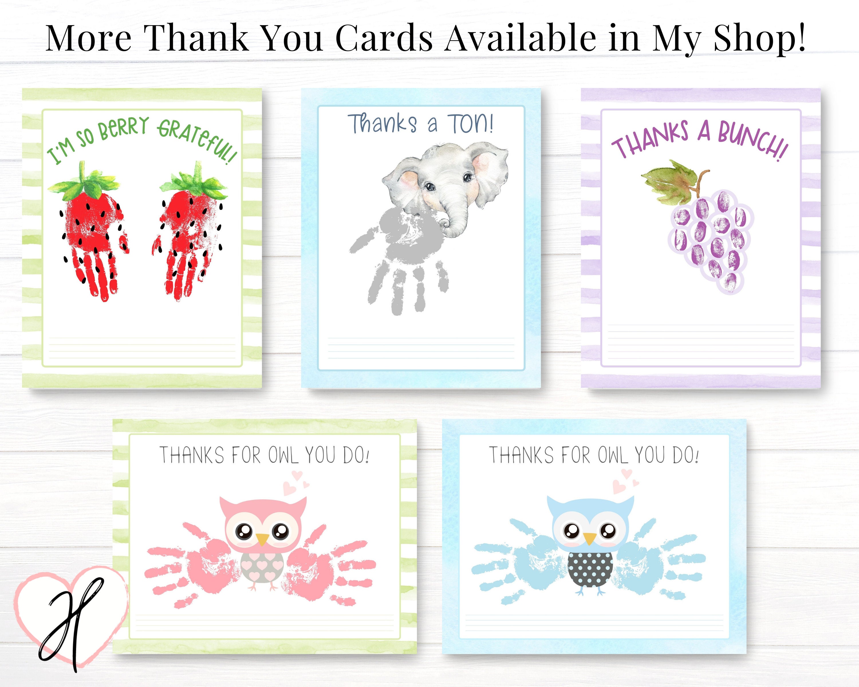 Thank You Gift From Kids Printable Card Template Easy DIY - Etsy