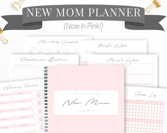 Newborn Planner for New Moms, Baby Log Book, Grocery and Cleaning Lists, Daily Weekly Monthly Schedule Calendars