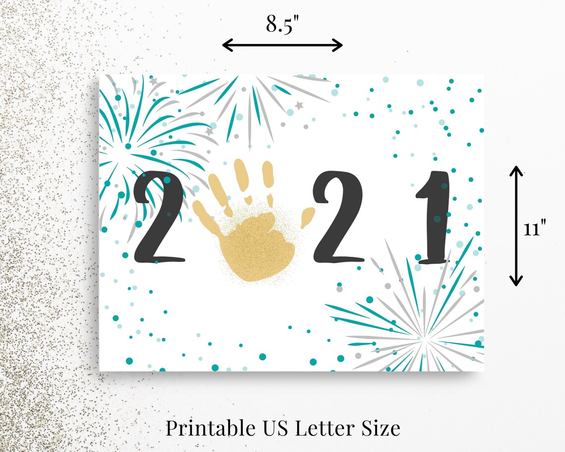 2021 Handprint Craft for New Years Eve Printable Fireworks Etsy