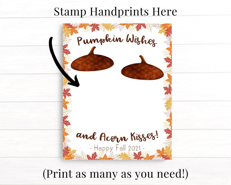 Herfstknutsels voor kleuters, handafdrukkunst peuter, afdrukbare kit, Halloween-knutsels, Thanksgiving-kaarten, herfstactiviteiten voor kinderen afbeelding 2