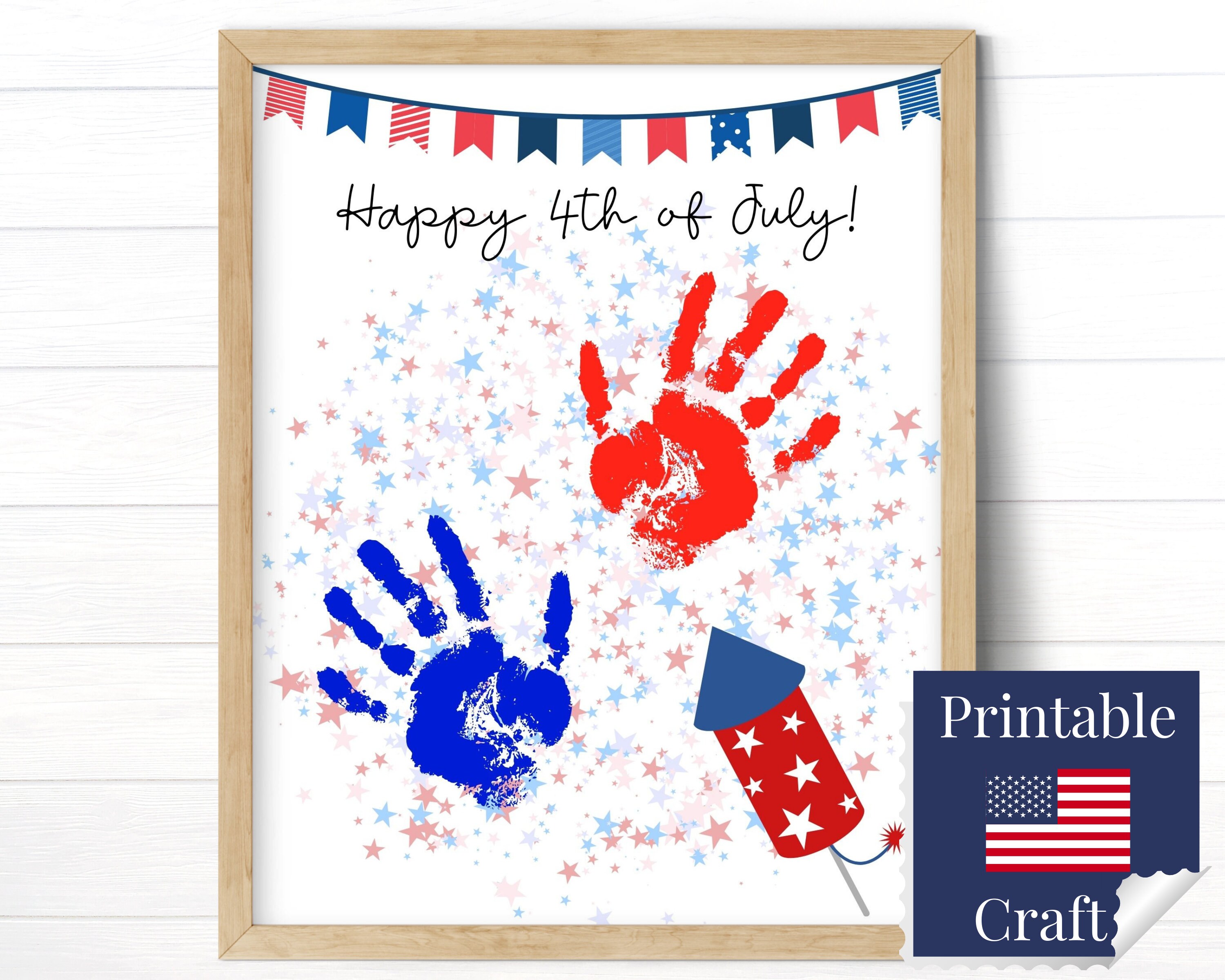Fireworks Handprint Art for July 4th, USA Independence Day, Patriotic…