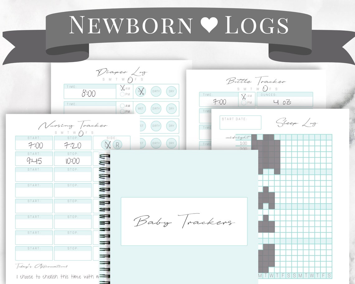 Newborn Log Sheets Set of 4 Printable Baby Habit Trackers - Etsy