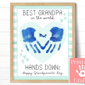 Regalo per il giorno dei nonni per il nonno da bambino o bambino piccolo, biglietto stampabile, regalo artistico stampato a mano, regalo di 1 anno, regalo di 2 anni