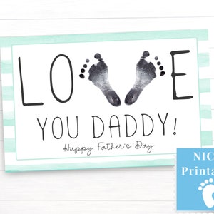 Carte de fête des pères NICU, art de l'empreinte du nouveau-né Premie, cadeau pour le nouveau papa de bébé