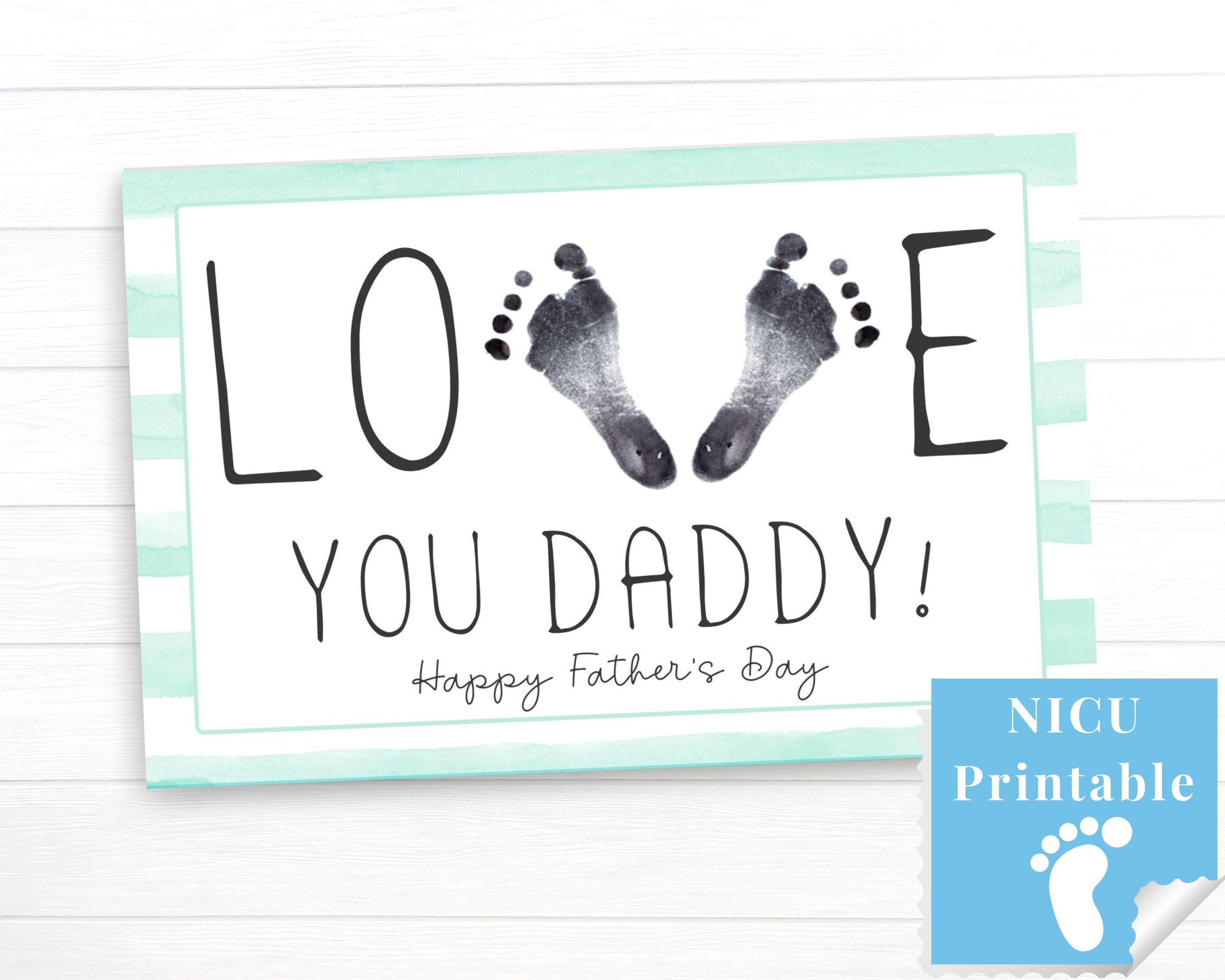 NICU Vaderdag Footprint Art Card: cadeau voor kersverse vader (digitale  download) - Etsy België, image size:3000x2400