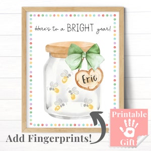 Neue Lehrer-Geschenke von Schülern personalisiert, Kinder-Fingerabdruck-Kunst, druckbares Lehrer-Anerkennungsgeschenk von Schülern, haben ein helles Jahr