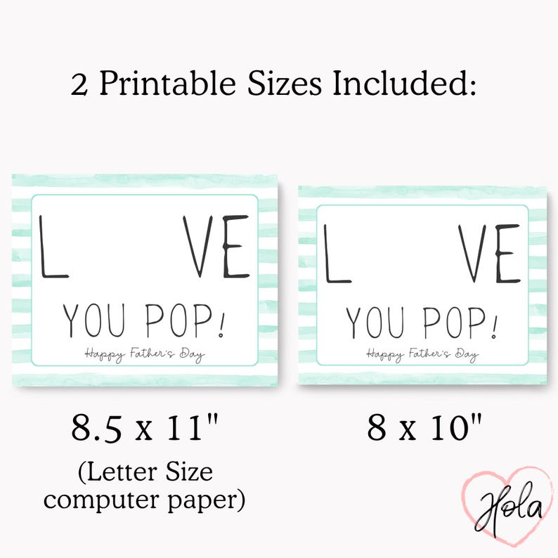Pop Daddy Signs Pop Father's Day Gift, Handprint Card From Toddler Grandkid ...