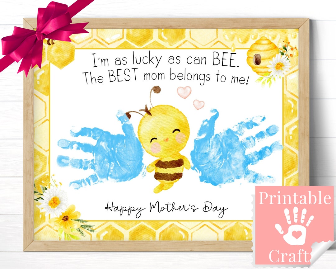 Mothers Day Personalized Card Printable Gift Handprint Art