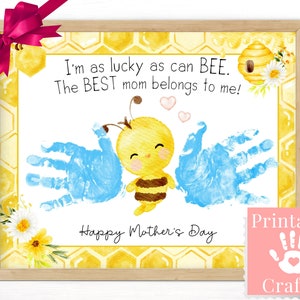 Muttertag personalisierte Karte, druckbares Geschenk, Handabdruck Kunst Andenken für Mutter von Kind Sohn, Vorschul Junge Mädchen Vorlage