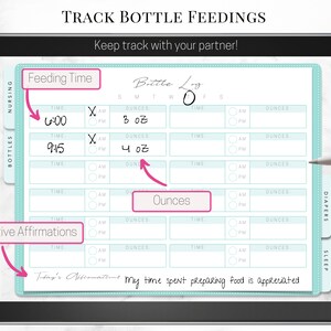 Digital Newborn Planner, GoodNotes Template Undated, Breastfeeding Mom To Be Gift, Baby Trackers image 4