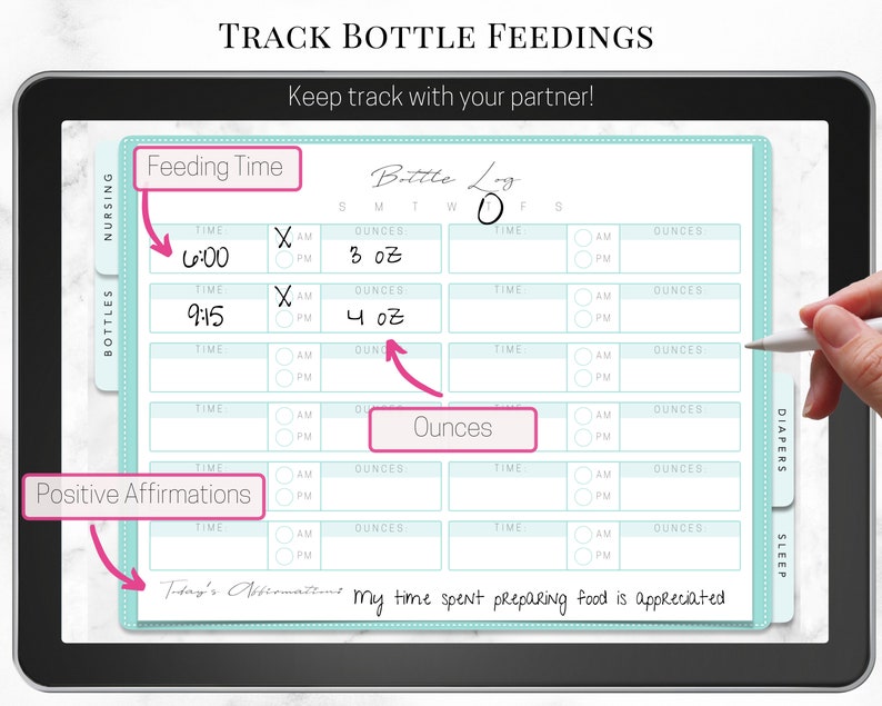 Digital Newborn Planner, GoodNotes Template Undated, Breastfeeding Mom To Be Gift, Baby Trackers image 4