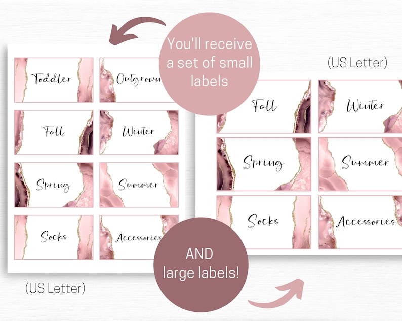 Blush Baby Drawer Organizer Set of 24 Nursery Labels Etsy