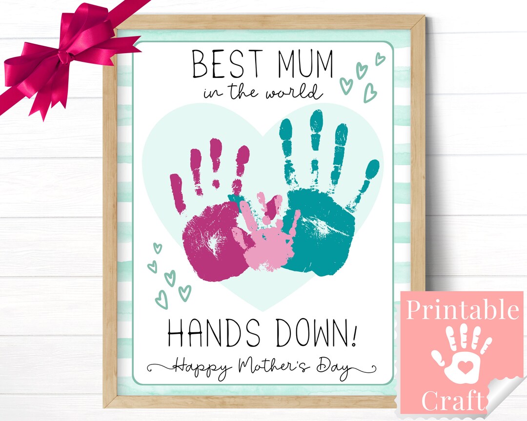 Mother's Day Card From Children, Best Mum in the World Hands Down, Gift ...