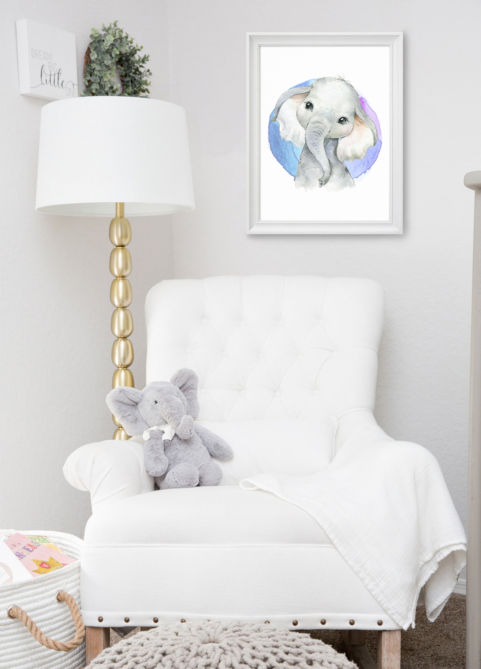 Elephant Wall Art Nursery Decor Safari Animal Prints Etsy