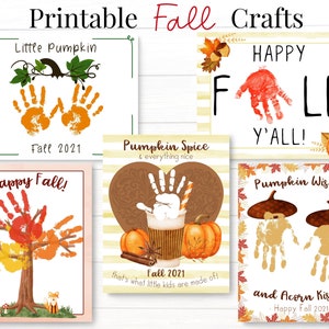 Pacchetto prescolare autunnale, attività artistiche e artigianali per bambini, stampabili con impronte di mani per la stagione autunnale, insegnante di asilo nido e ritorno a scuola