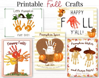 Fall Preschool Bundle, Toddler Arts and Crafts Activities, Handprint Printables for Autumn Season, Daycare Teacher and Back to School