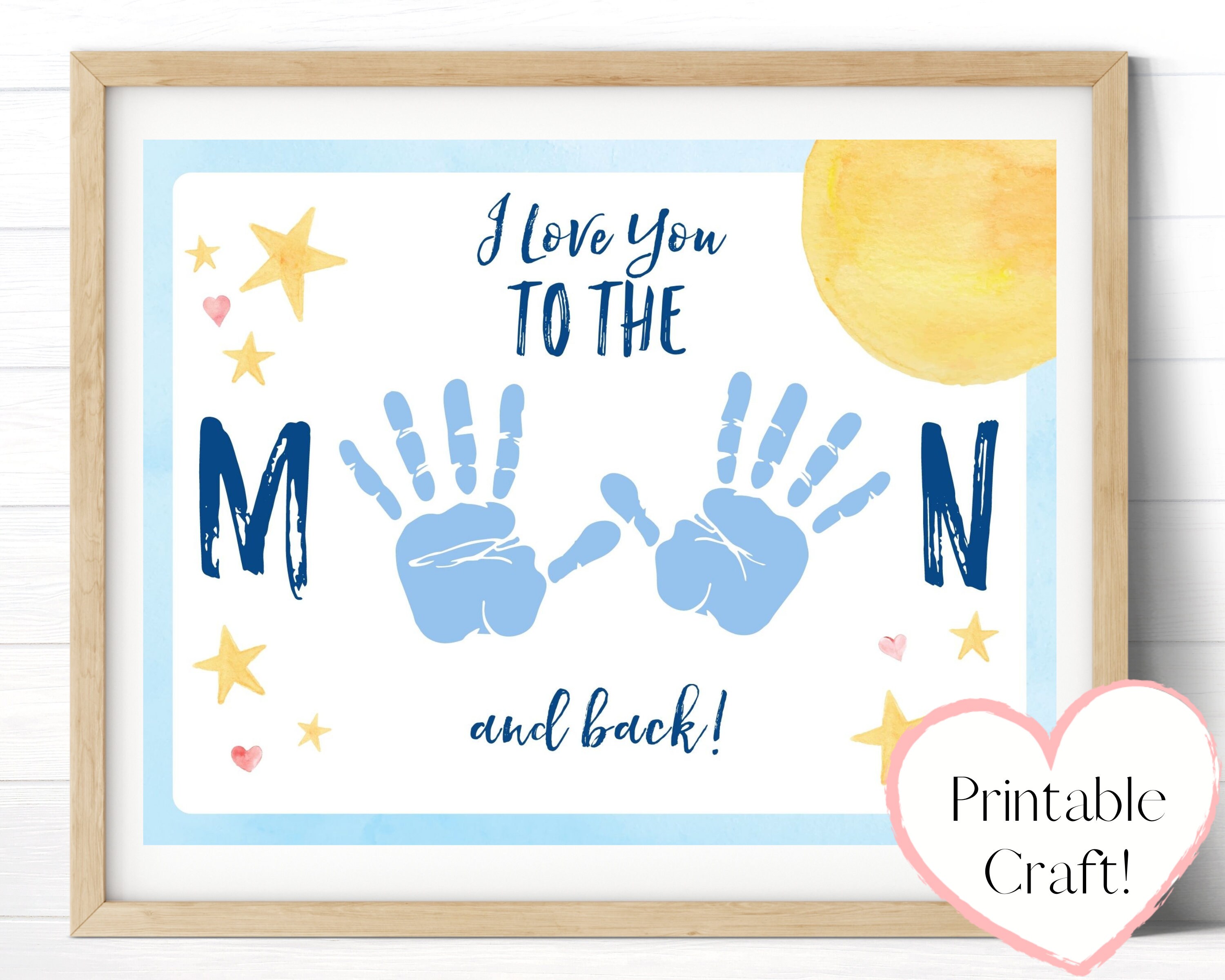I Love You To The Moon and Back Handprint Craft for Baby Etsy