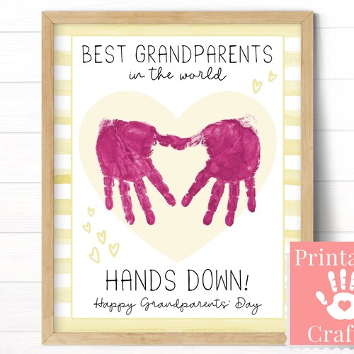 Printable Handprint Art for Grandparent Grandparents Hold Etsy