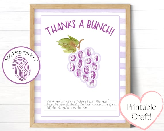 Thank You Gift From Kids Printable Card Template Easy DIY | Etsy