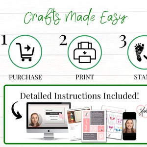 Crafts made easy! Just print the template, stamp footprints, and you are done! Detailed instructions are included in the form of PDF, web article, and video.