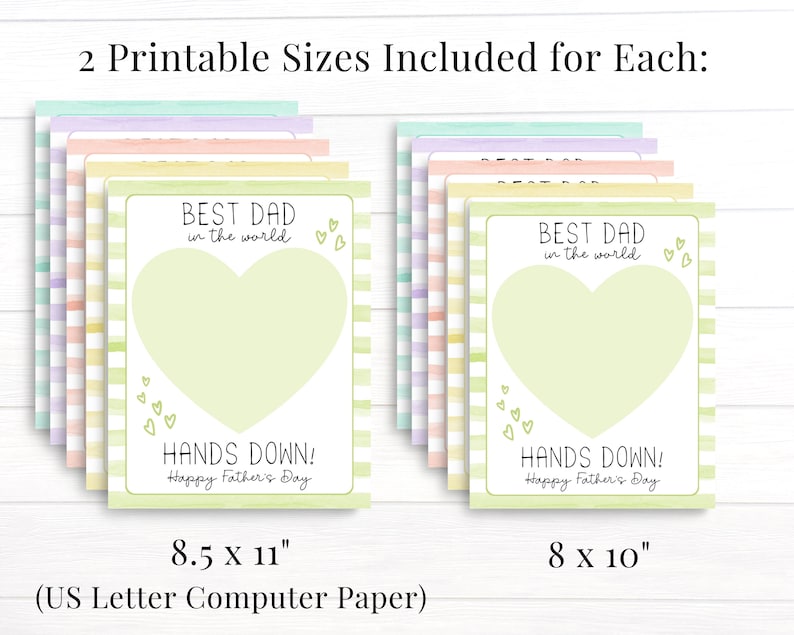 Best Dad in the World Hands Down Printable Father's Day - Etsy
