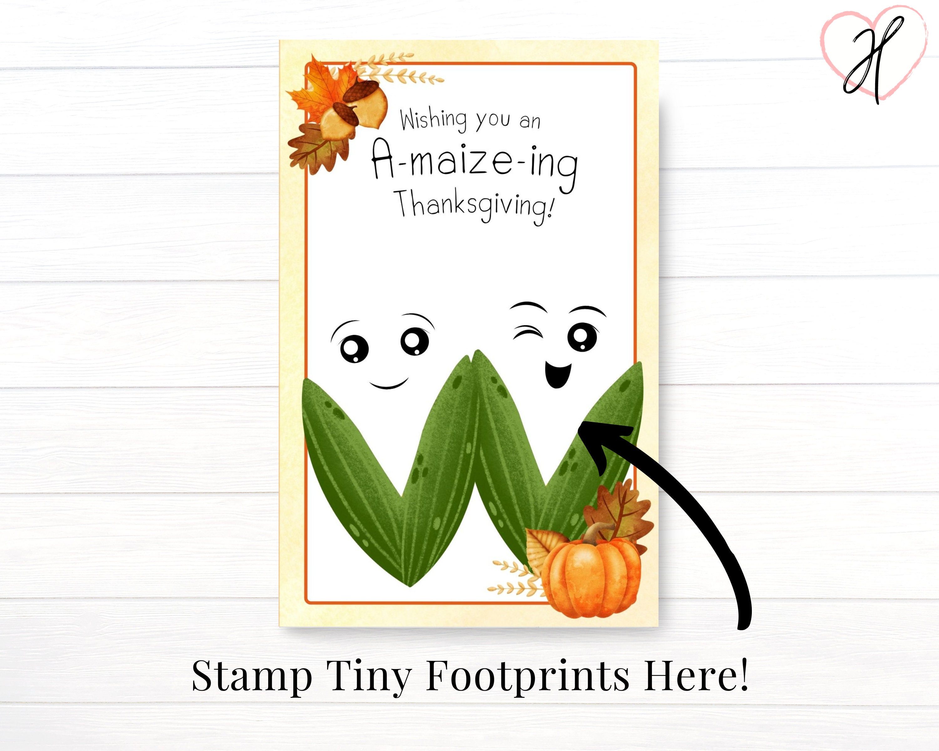 NICU Thanksgiving Baby Craft, Printable Cards for Hospital, Maize…
