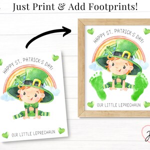 Just print this template page and add footprints. Print as many as you need with just one purchase. Image shows before and after footprints have been stamped.