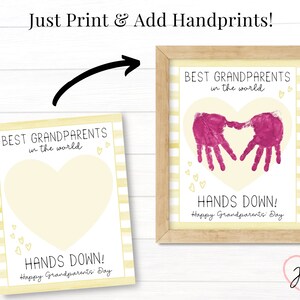 Grandparent Day Gift, DIY Handprint Template, Printable Wall Art, Gift ...