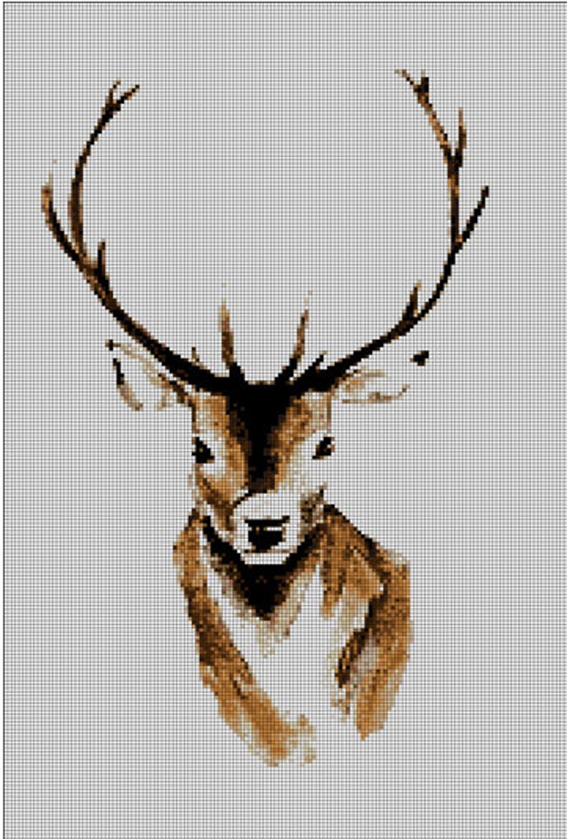 Stag Deer Reindeer Cross Stitch Pattern PDF Instant - Etsy