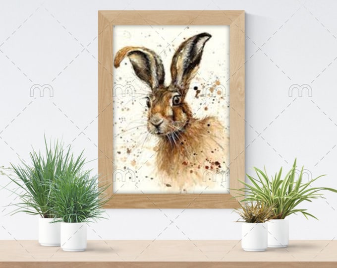 Modern, Hare, Rabbit, Bunny, Animal Art, Cross Stitch Pattern, PDF Instant Download