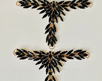 Rhinestone metal chain Sandal jewel parts black buckle gold shoe charm sandals charm jewelry jewelry link