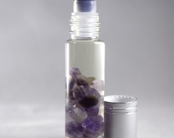 Mezcla de perfume lila y glicinia en rodillo de amatista / Roll on natural / Perfume edificante floral dulce / Regalo del día de la madre