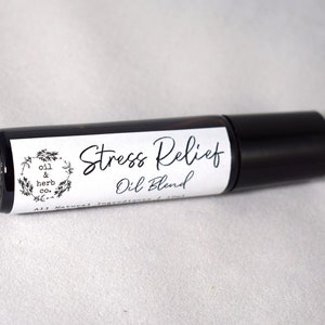 Stress Relief Essential Oil Roller Ball- 10 ml Amber Glass Roller Bottle