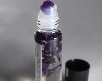 Lilac & Wisteria Perfume Blend In Amethyst Roller | All Natural Roll on | Floral Uplifting Perfume | Mother's Day Gift
