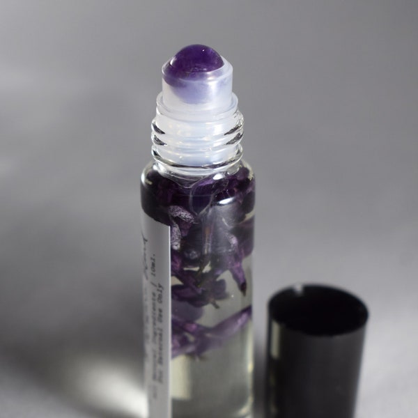 Lilac & Wisteria Perfume Blend In Amethyst Roller | All Natural Roll on | Floral Uplifting Perfume | Mother's Day Gift