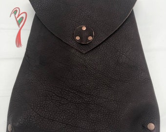 Handmade American Bison Leather Riveted backpack/purse/bag