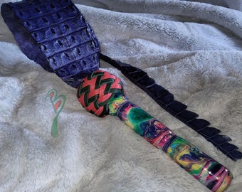 Nile Crocodile Leather Dragon Tail Whip - The "Tailgator" Purple with Resin Swirl Handle