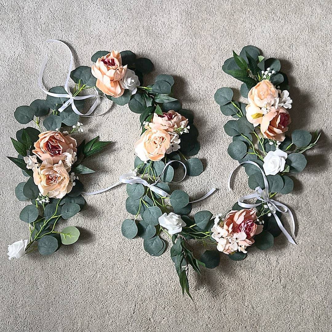 Led Peony Eucalyptus Wedding Centrepiece| Table Garland| Flower Nursery Decor| Floral Runner | Flower Shelf Runner| Garland